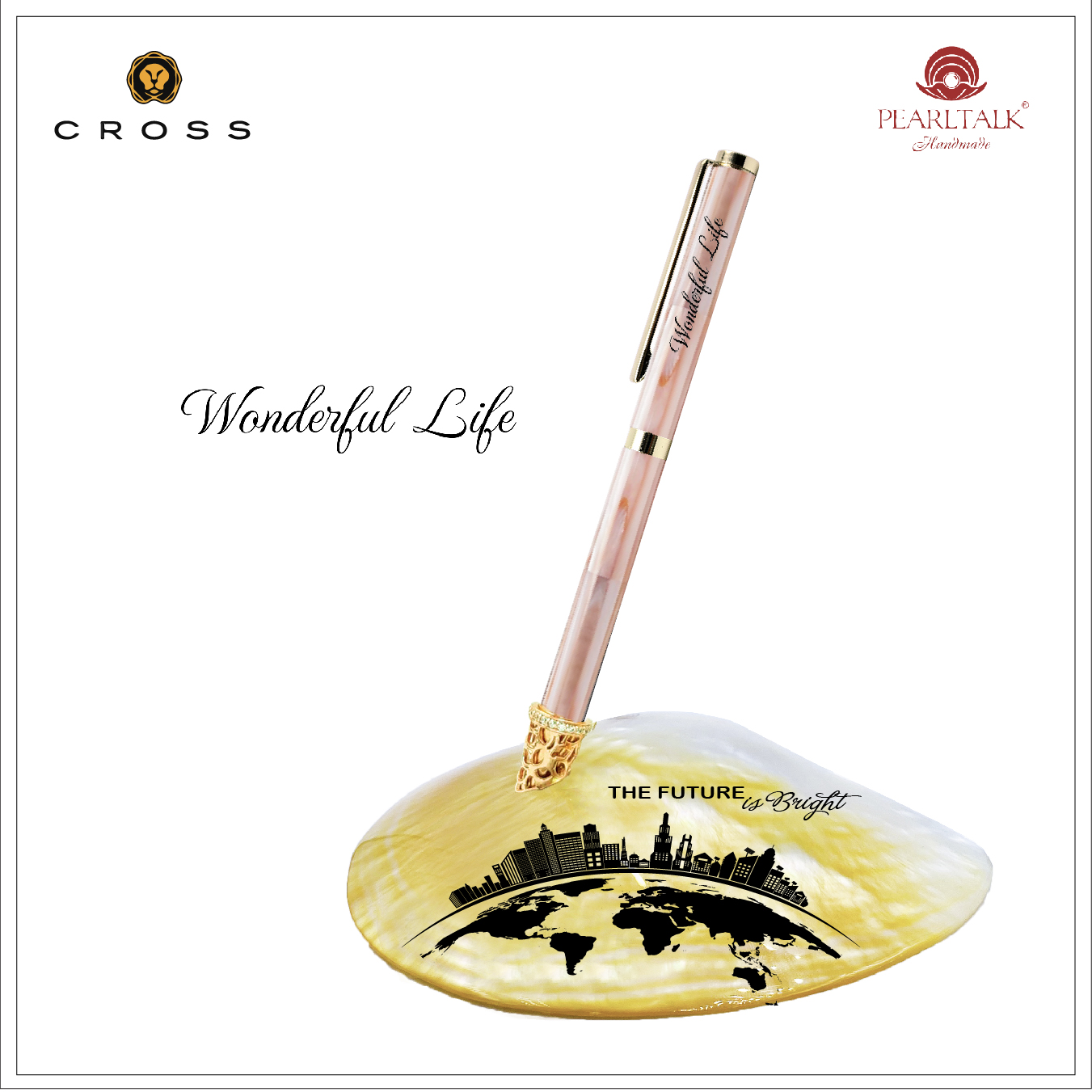 Combo bút Pearltalk form 01 màu tím khói mây – Đế cắm bút South sea